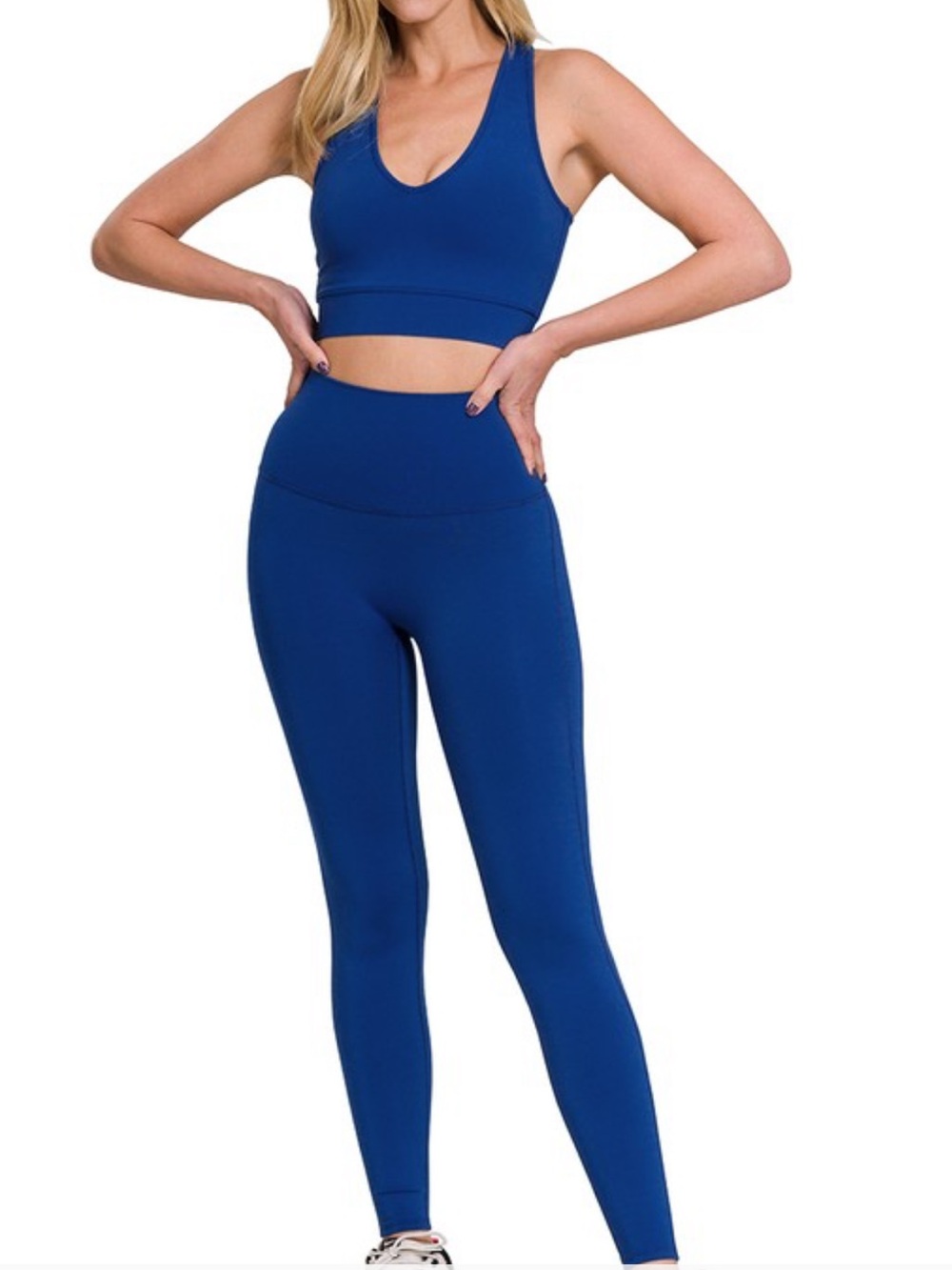 Zenana Outfitters Royal Blue Activewear Set - Sports Bra & Leggings